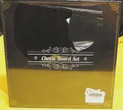 HBlife Acacia Wood Cheese Board Knife Set Square Charcuterie Board Slide Out