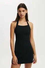 [Cotton On Women] Cotton On Women - Hailey Halter Mini Dress - Black 2XS BLACK