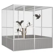 Galvanised Steel Bird Cage Parrot Aviary With Mesh Design Budgie Large Cages