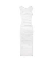 Layered extra-long dress FR42 White