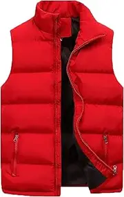 [Generic] Memory Foam Plush And Winter Fashion Casual Solid Color Zipper Collar Sleeveless Cotton Padded Vest Top Features Casual Track Pants