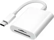 USB C SD Card Reader for iPhone 15 16/iPad/MacBook/Mac, xdgeLoad USB-C Type C SD Reader Supports SD and MicroSD Memory Card Adapter, Trail Camera Viewer Plug and Play - 2 Slots