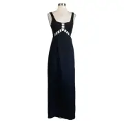 Aidan Mattox Women's Formal Dress Size 2 Black Crepe Sleeveless Cut Out Gown