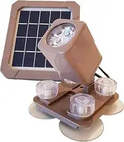AquaHEX 60X Solar-Powered Underwater Spotlight, Warm White LED, for Pond Outdoor Garden Yard Patio Gazebo Water Fountain Landscape Groundcover Border Plants