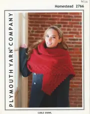 Plymouth Yarn Knitting Pattern 2766 Homestead Cable Shawl