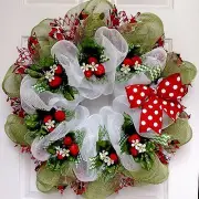Strawberry Fields Forever Spring Or Summer Deco Mesh Ribbon Wreath