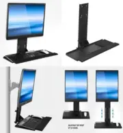 Mount-It! Monitor and Keyboard Wall Mount, Height Adjustable Standing Black