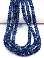 AAA QUALITY Natural Kyanite Rondelle Beads Faceted Sparkling Gemstone Beads.