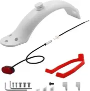 Electric Scooter Fender Wings Brake Light, for Xiaomi, M365 Pro Rear Mud Guard Support Taillight Protection Screws Rubber Cap Part Skateboard Mudguard(D-White)