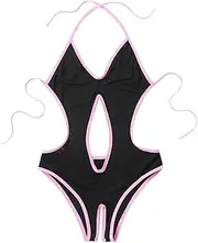 [GRRKDFQ] Women'S Erotic Bustiers & Corsets V-Neck Backless Open Crotch Jumpsuit