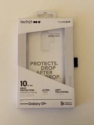 NIB Tech21 Pure Clear Hard Case Cover for Samsung Galaxy S9+ PLUS - Clear