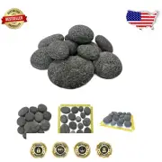 Smooth Tumbled Lava Stones for Gas Fireplaces - 100% Natural & Zero Maintenance