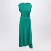 [Victoria Beckham] Peacock Coloured Dress With Draping 10 UK Light blue