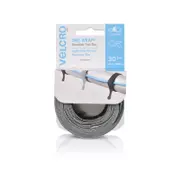 VELCRO Brand ONE-WRAP 13mm x 380mm Grey and Black Ties - 30 Pack