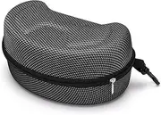 Ski Goggle Case, Shcok-Resistant EVA Snowboard Goggle Case, 8x5x4" with Zipper & Clip, Protective Glasses for Storage Glasses Sports Accessories, Black, Black