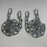 Two (2) 1/4 in x 36 in Trailer Safety Tow Chains with Quick Links 5000 lb