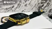 Custom Anodized 49MM GOLD Apple Watch ULTRA 2 Titanium Black Band Gold Plated Pi