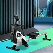 FINEX Rowing Machine Adjustable Rower -16 Levels Magnetic Resistance 150KG Weight Capacity with LCD Monitor, Foldable & Upright Storage, Cardio Machine for Home Gym Workout Exercise-Black&White