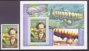 REP DEMOCRATICA DE CONGO 2003 AUGUSTE PICCARD 1 VALOR + HOJITA BLOQUE NUEVOS MNH