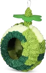 Totority Winter Bird Hammock Nest House for Parrots Medium Plush Snuggle Hut with Flexible Installation Options Cozy Retreat for Parakeets and Conures Insulated Warm Bird Bed for