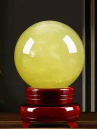 在飛比找樂天市場購物網優惠-禪意閣2022年天然黃水晶球打磨黃色家居店鋪定制擺件