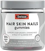 Swisse Beauty Hair Skin Nails Gummies - With Biotin, Zinc And Nutrients tp Support Healthy, Glowing Skin - 50 Pack