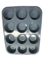 Silicone Muffin Baking Pan & Large Cupcake Tray 24 Cup - Nonstick Cake Molds/...