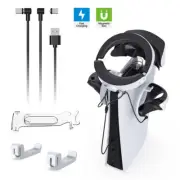 For PS5 PS VR2 Controller Console 2in1 USB Charging Cable Charger Headset Holder
