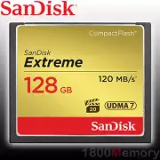 GENUINE SanDisk 128GB Extreme Compact Flash CF Card 800X To 120MB/s UDMA7 128G