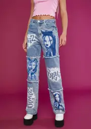 [Dolls Kill x Bratz] Picture Perfect Graphic Denim Jeans