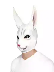 White Rabbit Bunny Mask Latex Easter Animal Adult Story Book Alice In Wonderland