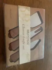 Brandani Italy Cheese Knife Set w Wood Cutting Board Acacia Collection 8x6x1 NIP