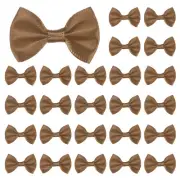 120-Pack Mini Craft Ribbon Bow 1.5x1 Inch for Craft DIY[Light Brown]