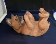 True French Bulldog Poly Resin Wine Bottle Holder Table Top Storage Rack