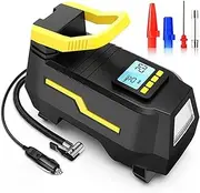 Car Air Compressor Tire Inflator Air Pump With Digital Pressure Gauge Tire Air Injector Tire Inflation DC/AC 12V/100-230V 150PSI(AC-DC US Plug Type)