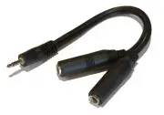 9in 1/8" inch 3.5mm TRS Stereo Male to 2 X 1/4 TRS Stereo Female Plugs Y Cable