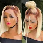 #4/613 Blonde Short Bob Wig 13x6 Straight 613 Lace Frontal Wig Human Hair Women