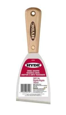 HYDE HEAVY DUTY 3" CHISEL SCRAPER STIFF KNIFE, #07410 Pack of 5 pcs