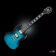 Epiphone Prophecy SG Electric Guitar Blue Tiger Aged Flame Top Fishman Fluence
