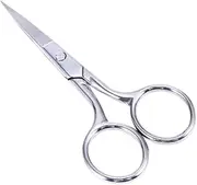 Anneome Stainless Steel Nose Hair Scissors Curved Eyebrow Trimmer Facial Hair Grooming Tool with Humanized Handle for Precise Beard and Mustache Pruning Comfortable Grip for Men and Women
