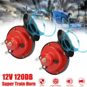 2 PACK 120 DB Super Loud Train Horn for Truck Train Boat Car Electric Snail Horn