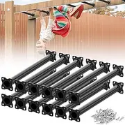 SUNSHINE FARMRE 16.5 Inch Monkey Bars Kit Playground Monkey Bar Ladder Rungs for Backyard Indoor Outdoor Kids Metal Monkey Bars Swing Set Playset Accessories (Black, 12 Pcs)