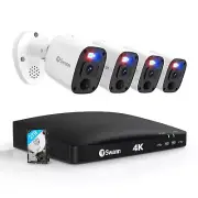 Swann 4K Security Camera System, 4 Indoor/Outdoor Wired 8MP Bullet Cameras,8 ...