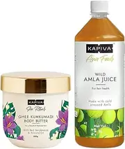 Kapiva Kumkumadi Ghee Body Butter 200 gms + Kapiva Wild Amla Juice 1 ltr