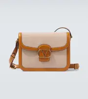 [Valentino Garavani] Valentino Garavani 9TO5 leather-trimmed canvas shoulder bag