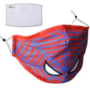 Inkmasters Cotton Reusable Washable Kids Face Mask with Adjustable Ears + 1 Filter PM 2.5 for enhanced Filteration, Safety, Comfort- Spidey