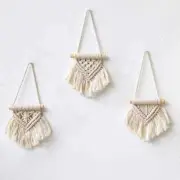Macrame Wall Hanging Set of 3 Mini Hangers Boho Home Decor