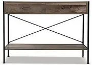 Artiss Console Table, Wood Side Hallway Tables Desk Drawers Display Home Bedroom Office Living Room Entryway Furniture, with 2 Drawer 15mm Particle Board Spacious Storage Space White
