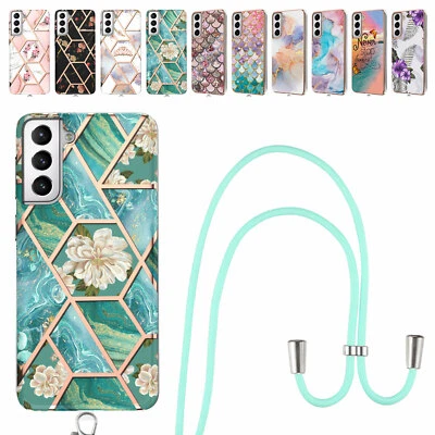Geometric Marble Crossbody Phone Case For Samsung Galaxy S20 S21 FE Plus Ultra