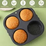 2Pcs Silicone Hamburger Bun Mold with 4 Cavities Non-stick Hamburger Bun StjZf